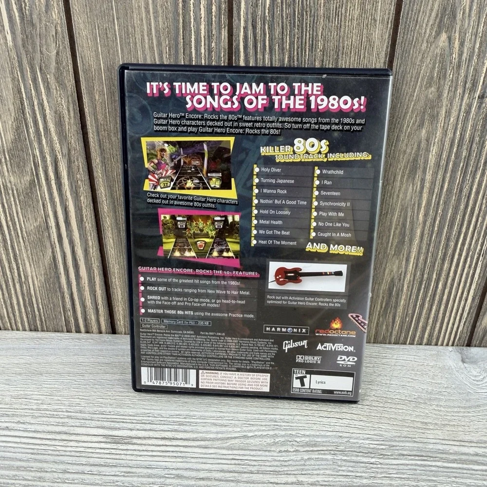 Guitar Hero Encore Rocks the 80s Playstation 2 PS2 Game CIB Manual & Poster